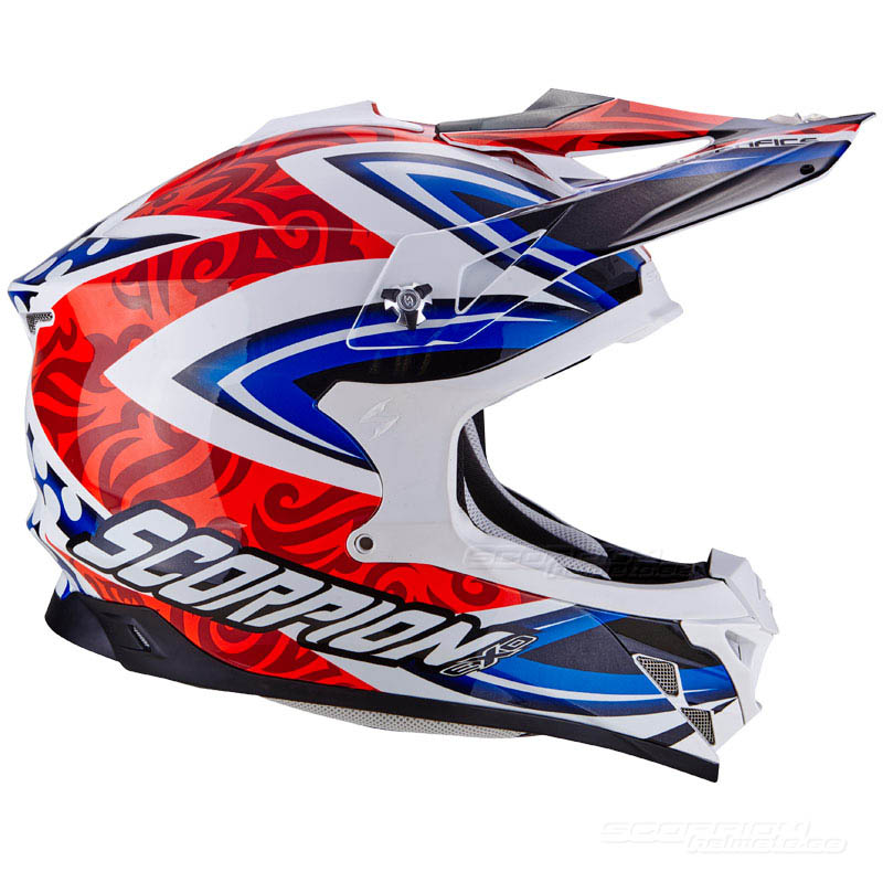 Scorpion VX-15 EVO Crosshjlm MX (Revenge) Vit, Rd, Bl