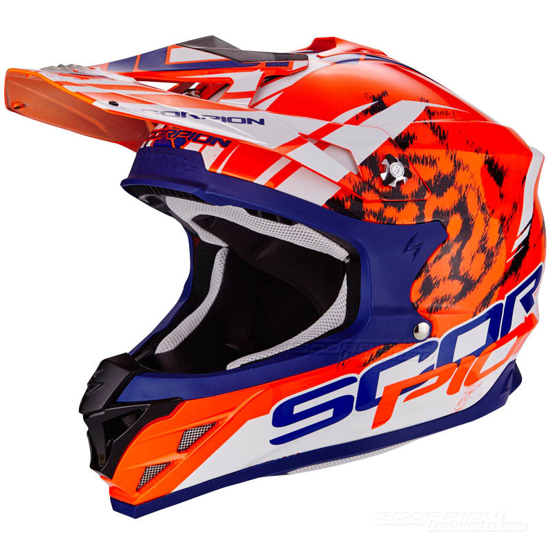 Scorpion VX-15 EVO Crosshjälm MX (Kistune) Orange, Blå, Vit