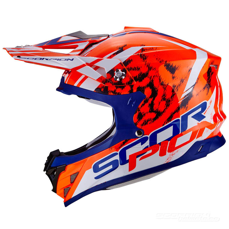 Scorpion VX-15 EVO Crosshjälm MX (Kistune) Orange, Blå, Vit