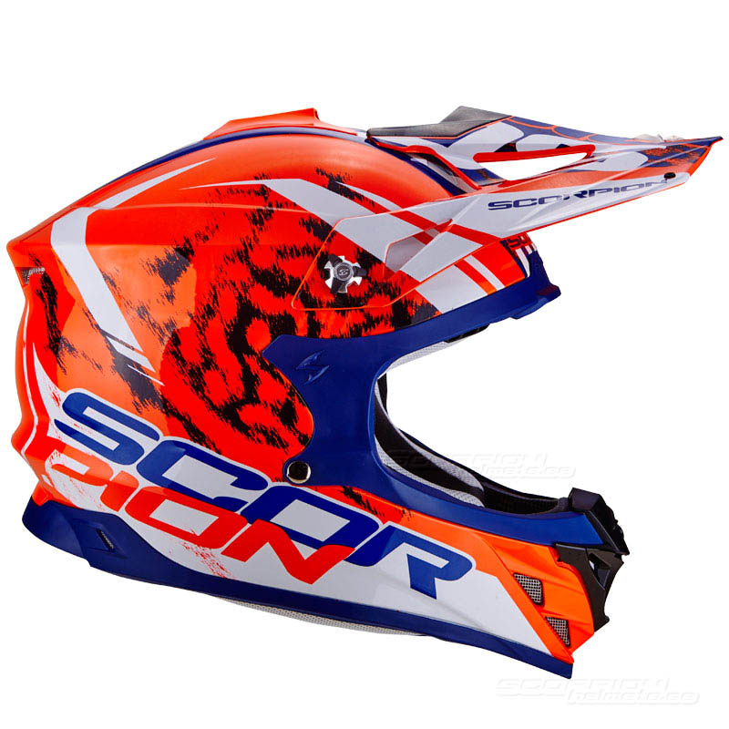 Scorpion VX-15 EVO Crosshjälm MX (Kistune) Orange, Blå, Vit
