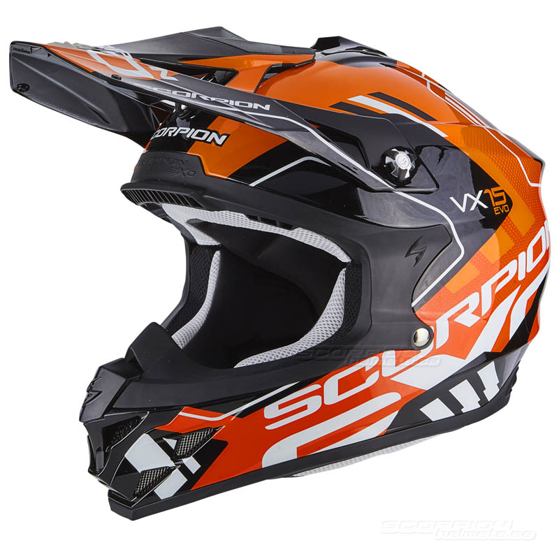 Scorpion VX-15 EVO Crosshjälm MX (Argo) Svart, Orange