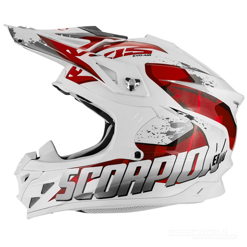 Scorpion VX-15 EVO Crosshjlm MX (Defender) Vit, Rd