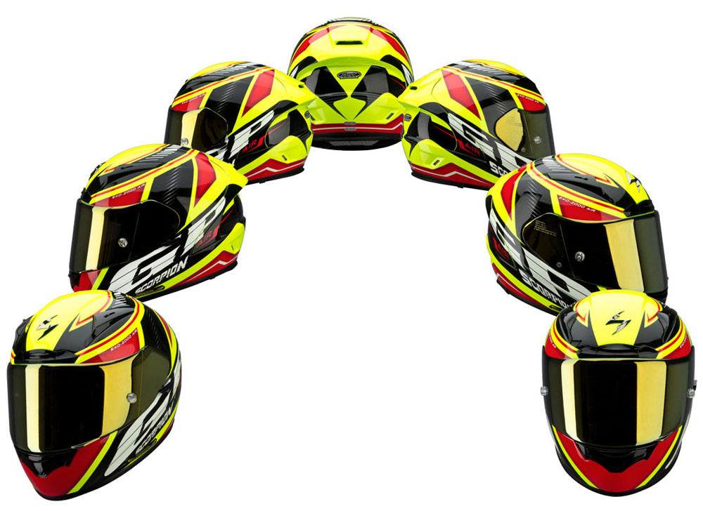 Scorpion EXO-2000 Racehjälm (GP AIR) Svart, Neonröd