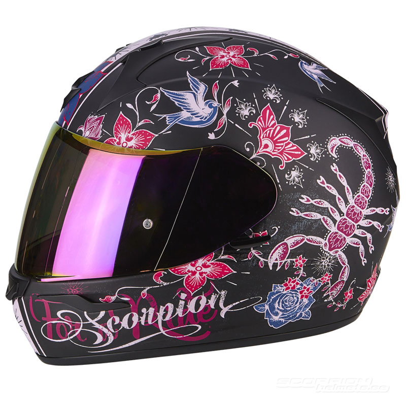 Scorpion EXO-390 Hjälm (Chica) Mattsvart, Rosa