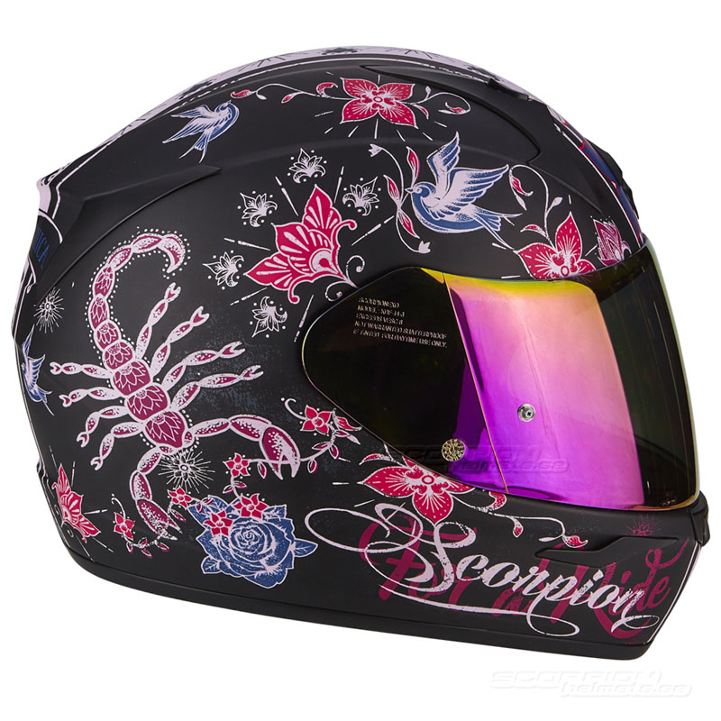 Scorpion EXO-390 Hjälm (Chica) Mattsvart, Rosa
