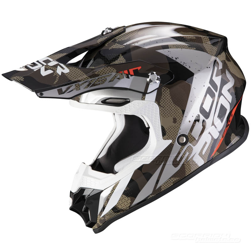 Scorpion VX-16 Crosshjälm moped (Waka) Svart, Silver