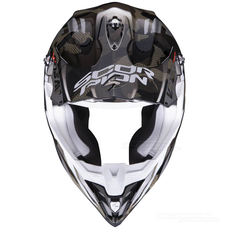 Scorpion VX-16 Crosshjälm moped (Waka) Svart, Silver