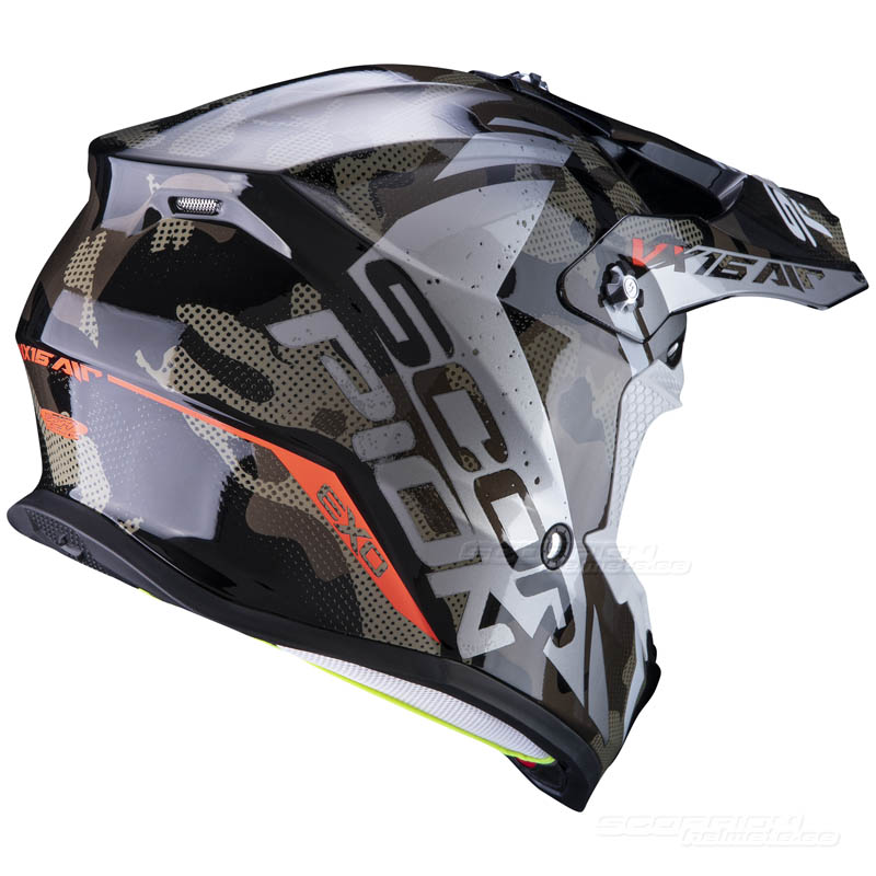 Scorpion VX-16 Crosshjälm moped (Waka) Svart, Silver