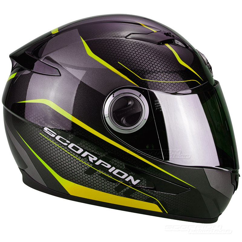 Scorpion EXO-490 MC-Hjälm (Vision) Svart, Neongul (Sista storlekarna M & L)