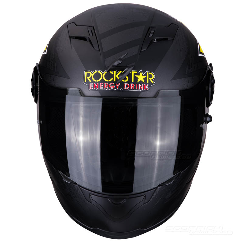 Scorpion EXO-490 MC-Hjälm (Rockstar) Mattsvart, Gul, Röd