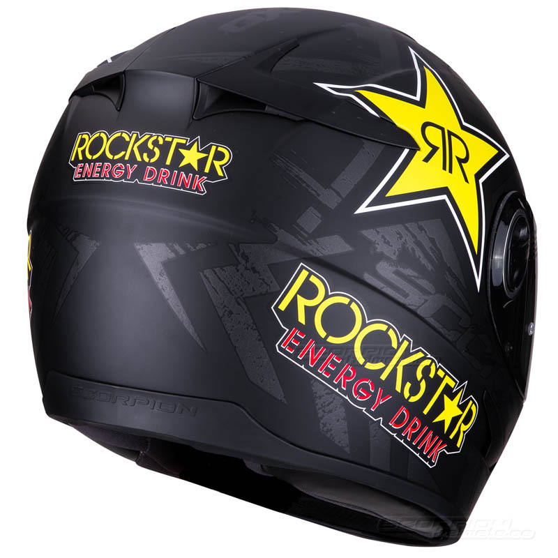 Scorpion EXO-490 MC-Hjälm (Rockstar) Mattsvart, Gul, Röd