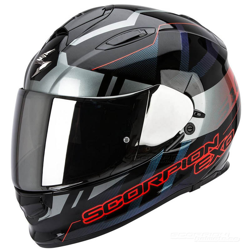 Scorpion EXO-510 Integralhjälm (Stage) Svart Silver, Röd