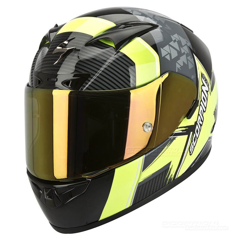 Scorpion EXO-710 Hjälm Race/Gata (Crystal) Svart, Neongul