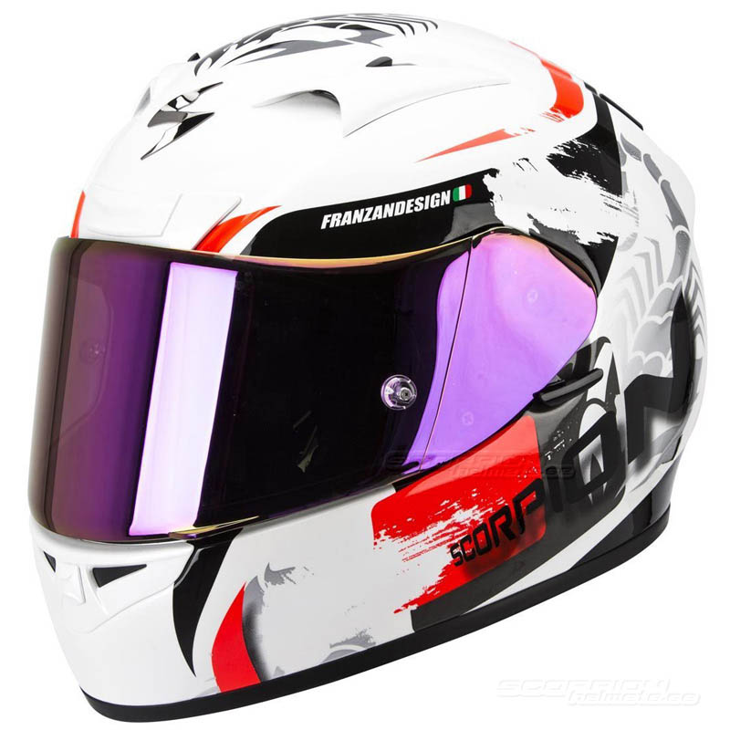 Scorpion EXO-710 Hjälm Race/Gata (Cerberus) Pärlvit, Röd