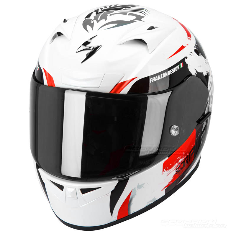 Scorpion EXO-710 Hjälm Race/Gata (Cerberus) Pärlvit, Röd