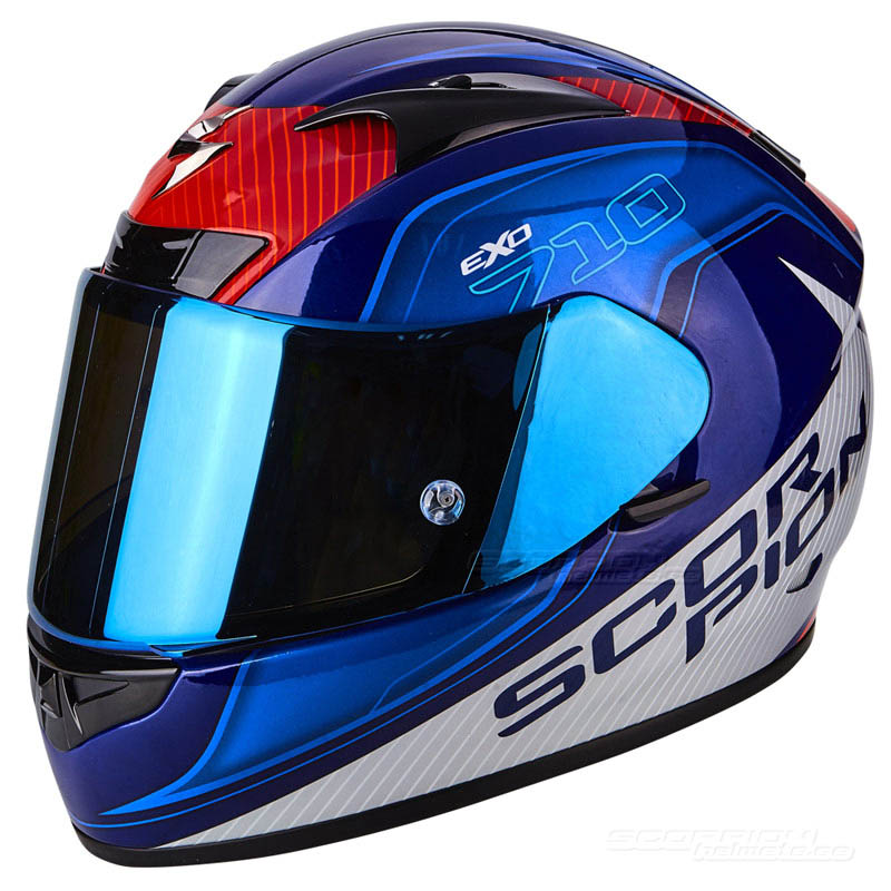 Scorpion EXO-710 Hjälm Race/Gata (Mugello) Blå, Vit