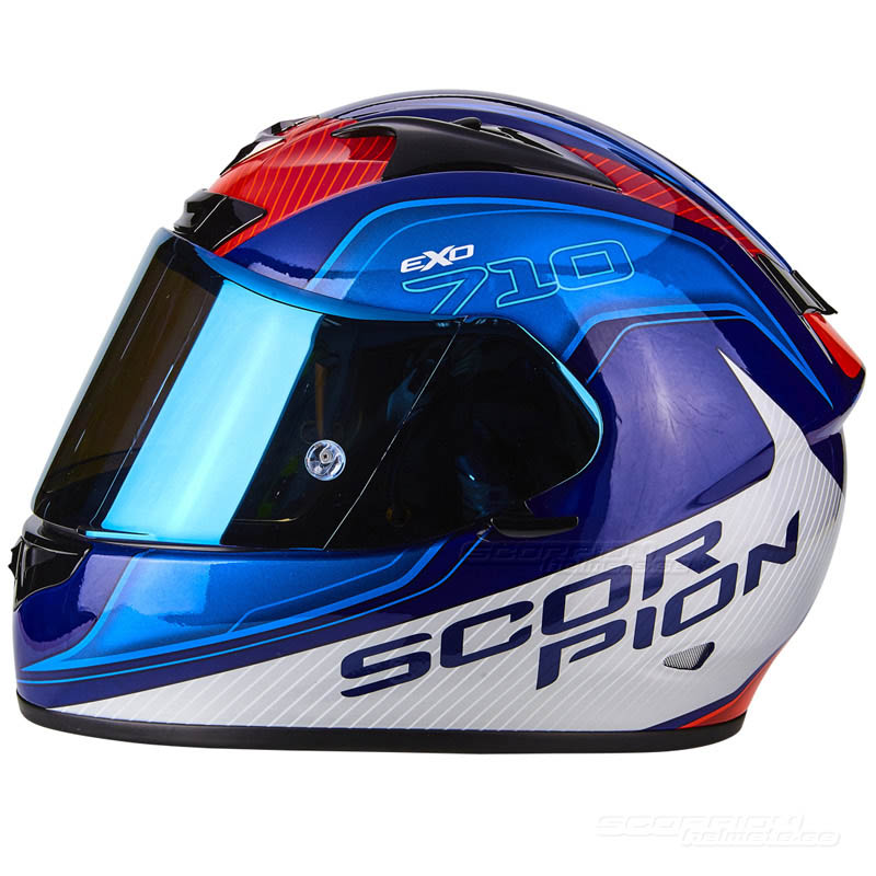 Scorpion EXO-710 Hjälm Race/Gata (Mugello) Blå, Vit