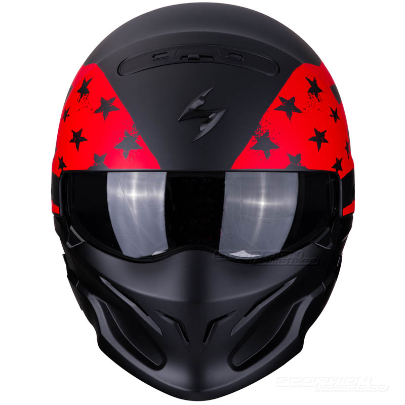 Scorpion EXO-COMBAT Streetfighter Hjälm (Rookie) Mattsvart, Röd