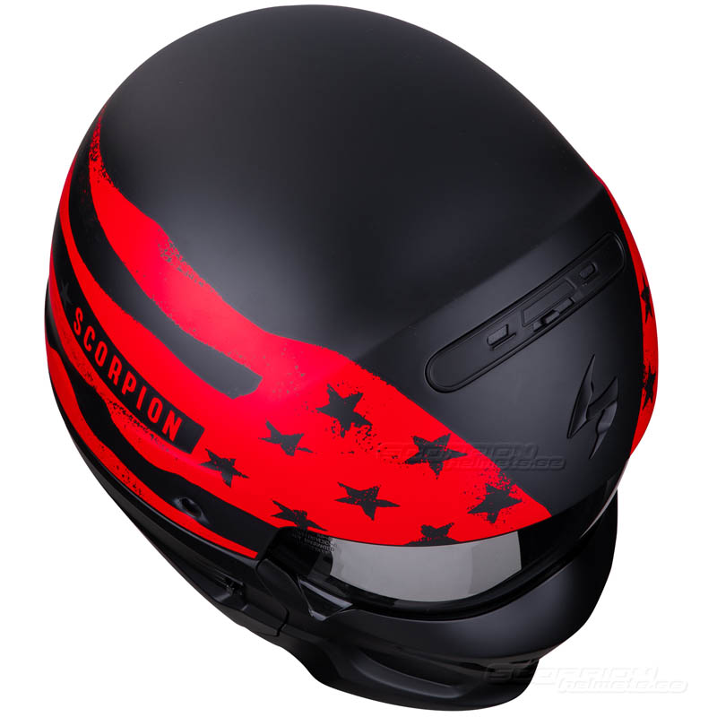 Scorpion EXO-COMBAT Streetfighter Hjälm (Rookie) Mattsvart, Röd