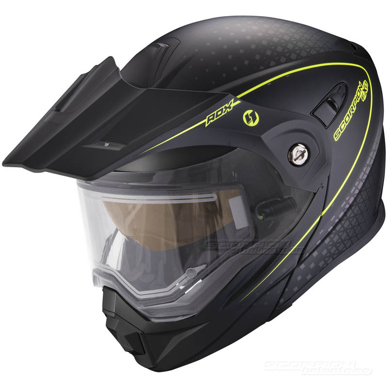 Scorpion ADX-1 Snöskoterhjälm (Horizon) Mattsvart, Neongul