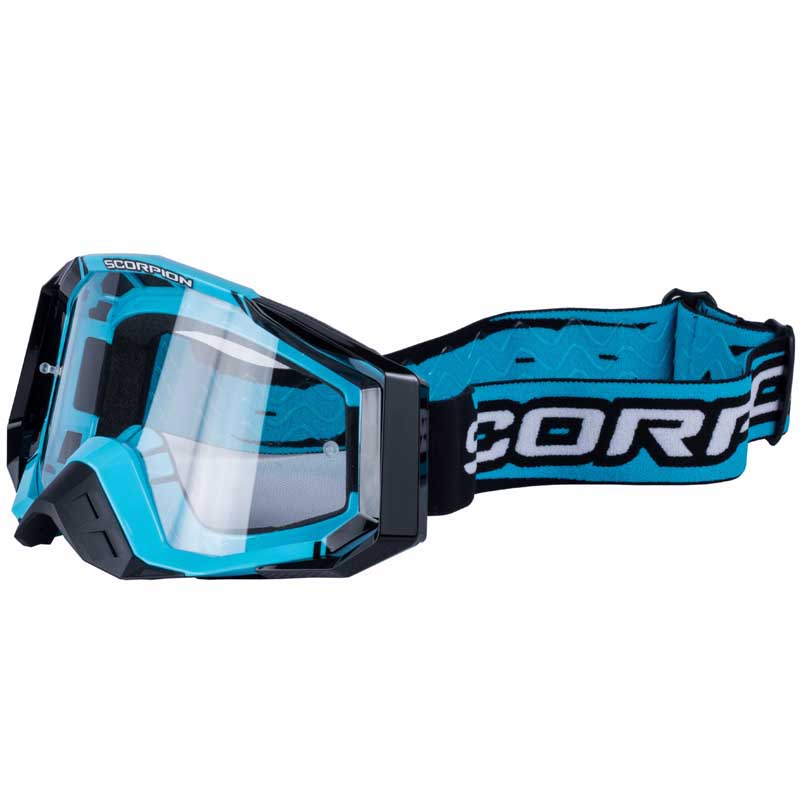 Scorpion Crossglasgon Goggles (E18) Cyanbl, Svart