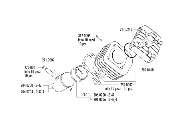 Polini Cylinderkit (Sport) 70cc