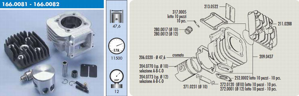 Polini Cylinderkit (Evolution) 70cc - 12 mm