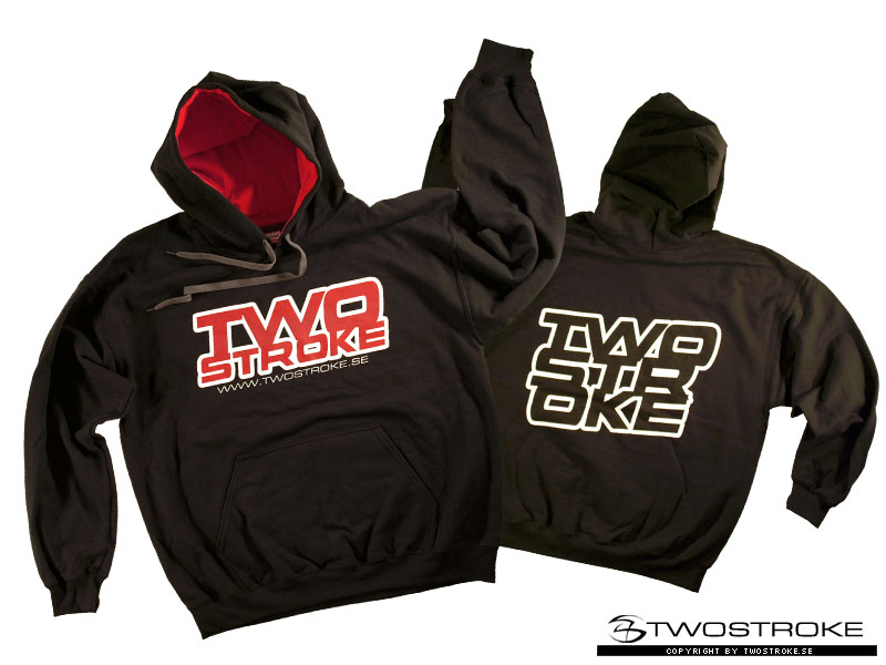 TSR Hoodie (Twostroke Logo) Svart/Rd