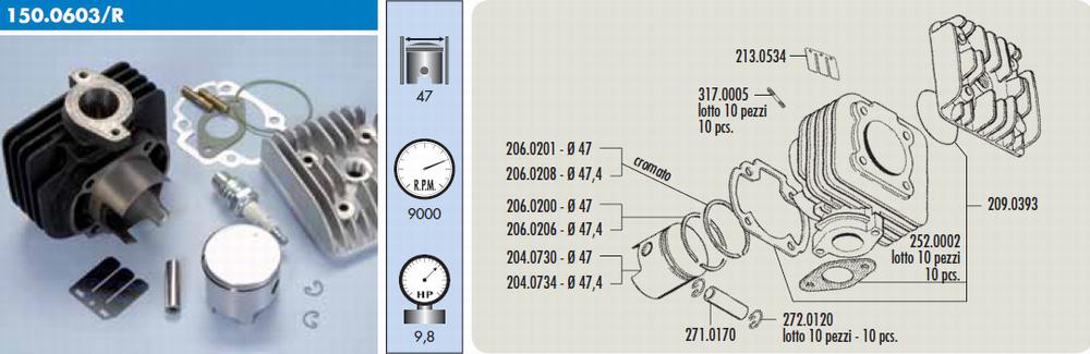 Polini Cylinderkit (Corsa) 70cc