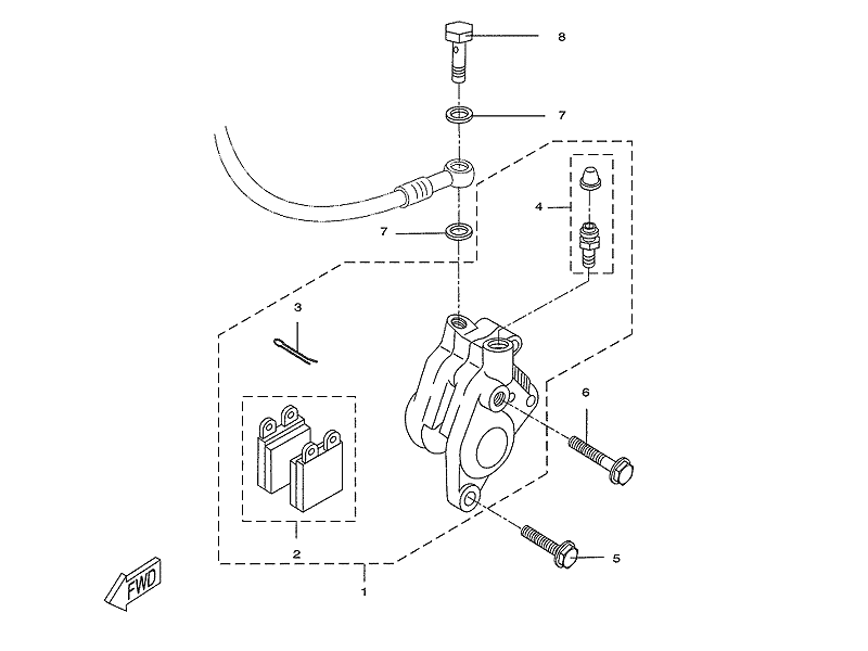 Yamaha Sprngskiss - Bromsok, Fram (DT50)