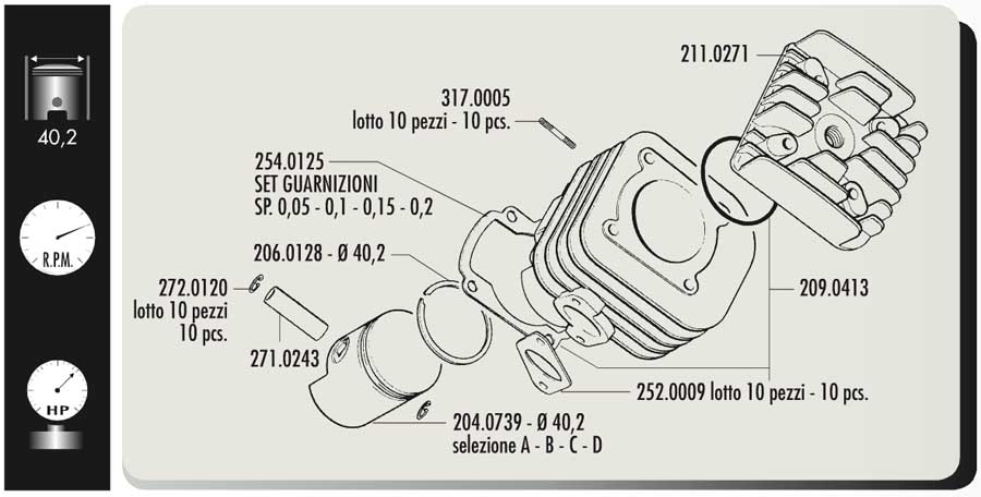 Polini Cylinderkit (Evolution) 50cc - 10 mm