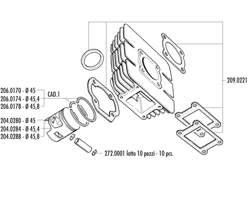 Polini Cylinderkit (Sport) 70cc