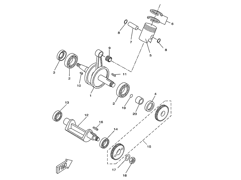 Yamaha Sprngskiss - Vevparti & Kolv - AM6