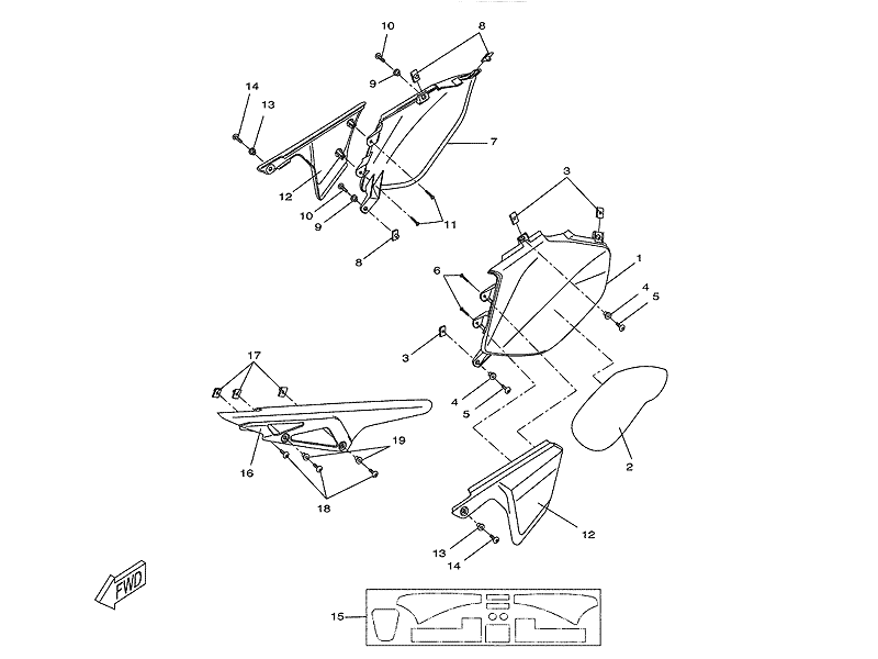 Yamaha Dekalkit - Svart/Grn (2C3F173L40)