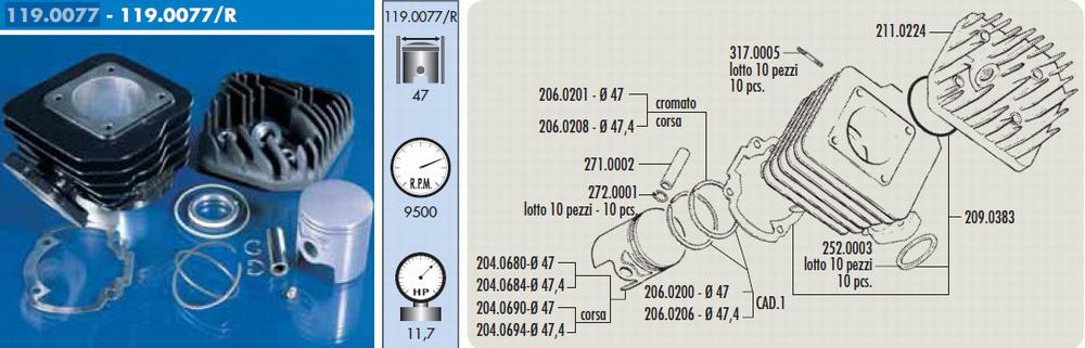 Polini Cylinderkit (Corsa) 70cc