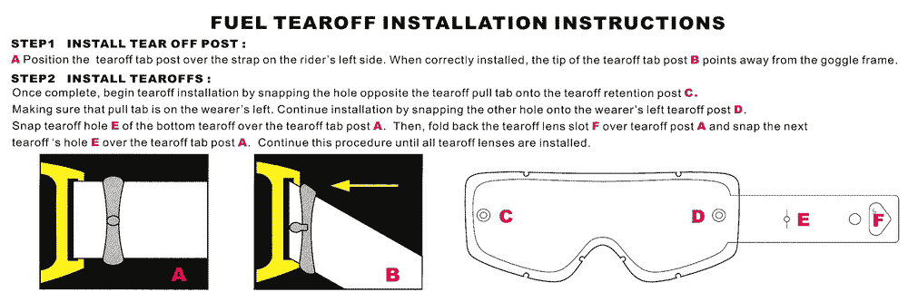 Scorpion Tear Offs till Crossglasögon Goggles (E18) 10x