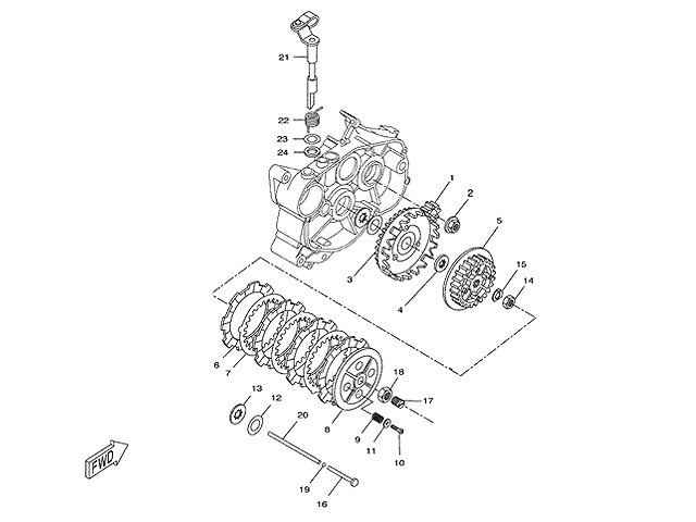 Yamaha Returfjder till kopplingsarm (Original)