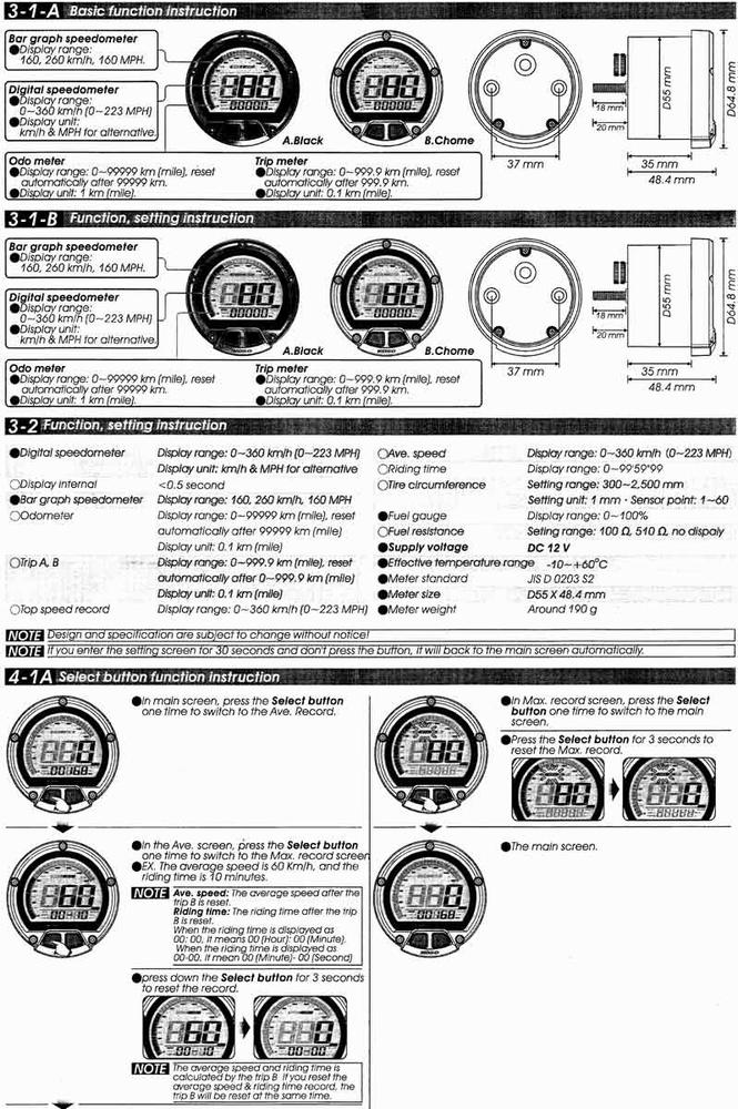 Koso Mutimätare (DL-02S) LCD