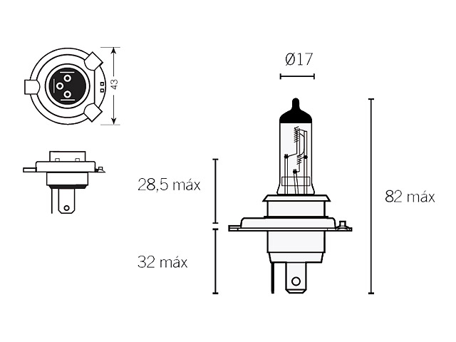 Piaggio Group Halogenlampa H4 (P43t) 35/35W