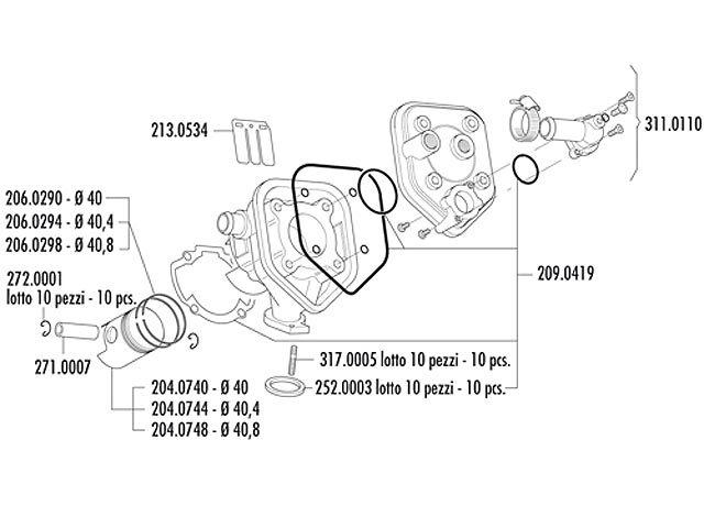 Polini Cylinderkit (Sport) 50cc