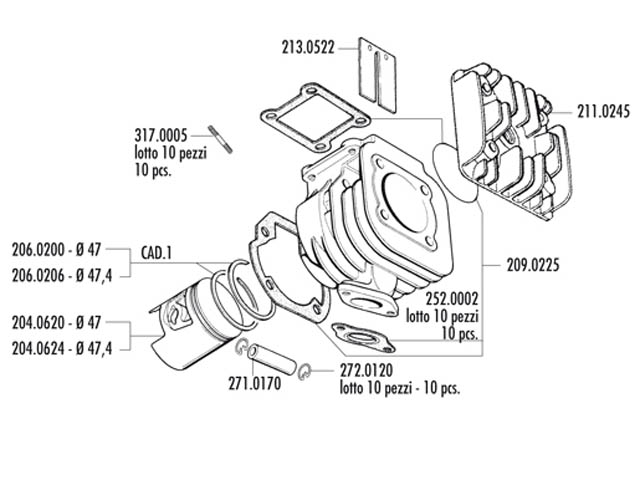 Polini Cylinder (Sport) 70cc