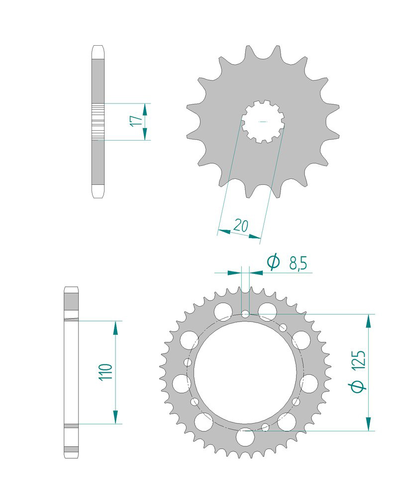 Doppler Drevkit (428) ALU - Svart