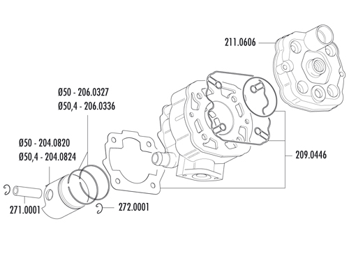 Polini Packningssats (Guss) 80cc (DER)