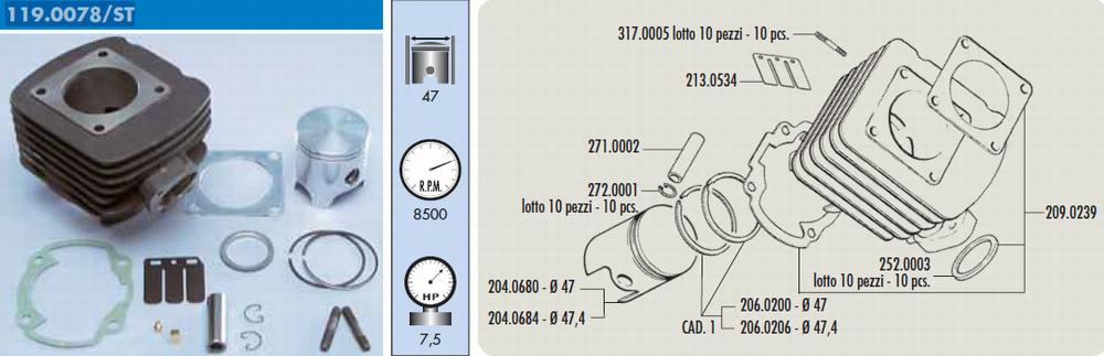 Polini Cylinderkit (Sport) 70cc