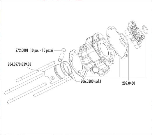 Polini Cylinderkit (Sport) 50cc - PIA