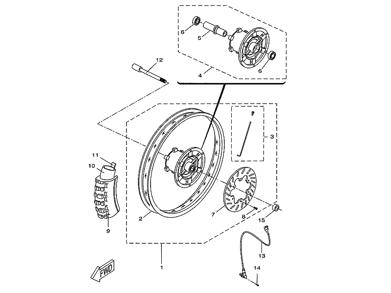 Yamaha Hjulaxel 15 mm (1D4F518100)