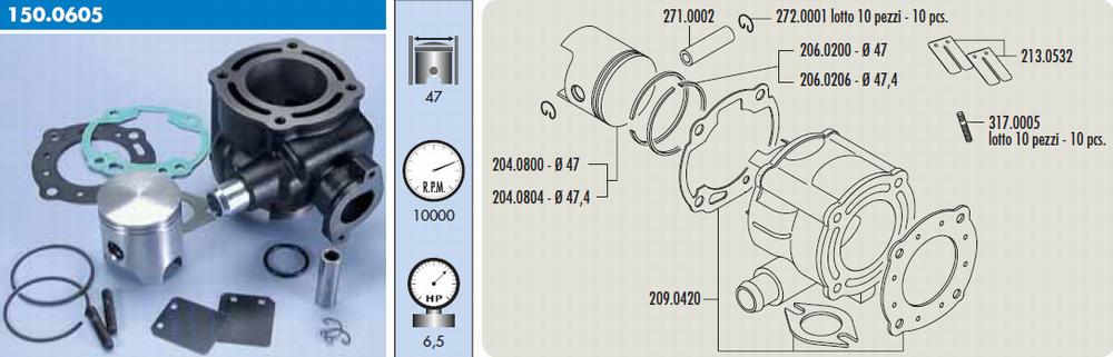 Polini Cylinderkit (Sport) 70cc