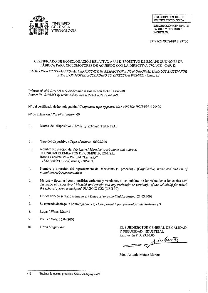 Tecnigas Avgassystem (Q-TRE)