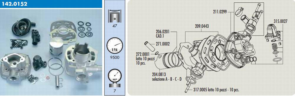 Polini Cylinderkit (Sport) 70 cc