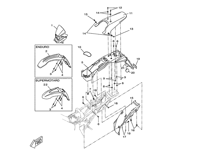Yamaha Bakre stänkskärm (1D4F16110100)